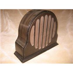 Crosley Manufacturing Co. "Musicone", deluxe wooden model cone speaker, driver open