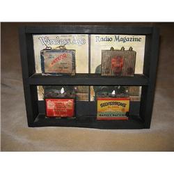 display of 1920's C batteries