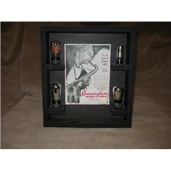 display of 1920's Cunningham tubes