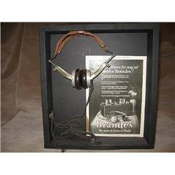 display of 1920's Brandes headphones
