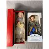 Image 1 : 2 New Beautiful Porcelain Collector Dolls Still in Boxes.