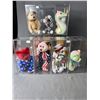 Image 2 : Lot of 10 Collectible Beani Babies. With Tags and in Acrylic Holders