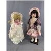 Image 2 : Lot of 5 Collectible Porcelain Dolls on Stands