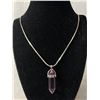 Image 1 : Beautiful Amethyst Pendant on A Silvertone Chain Necklace