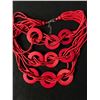 Image 2 : Vintage 1980's Red Statement Necklace