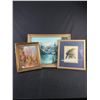 Image 1 : Lot of 3 Vintage Paintings/Prints in Frames From Local Estate.  NO SHIPPING