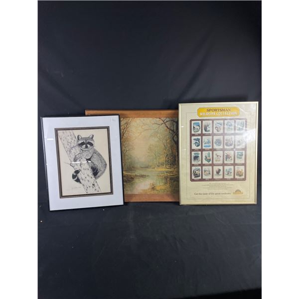 Lot of 3 Vintage Paintings/Prints in Frames From Local Estate.  NO SHIPPING
