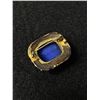 Image 2 : Lovely Vintage Gold Tone and Blue. Brooch. With Surface Cracks.