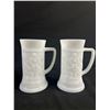 Image 2 : Vintage Lacy Hot Fudgester, Not Tested. Plus 2 Tall Milk Glass Mugs