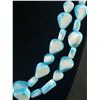Image 2 : Vintage Sky Blue & White Czech Glass Beads Double Strand Necklace