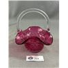 Image 1 : Cranberry Glass Basket