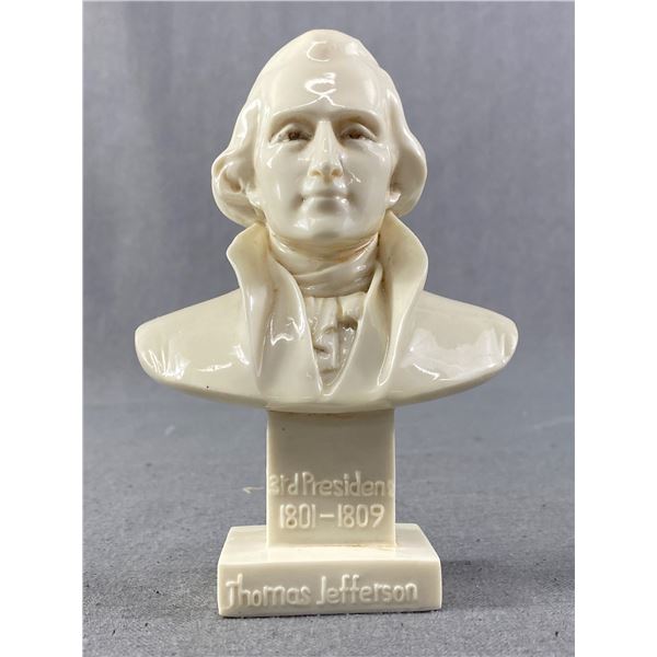 5"H Vintage Solid Bust Of Thomas Jefferson 3rd President.