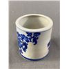 Image 2 : Vintage 3.5" H Blue & White Asian Floral Design Ceramic Pot