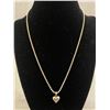 Image 1 : Sterling Silver Chain w/ Heart Pendant Necklace
