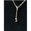 Image 2 : Lovely Sterling Silver w/ Amethyst Stone Pendant Necklace