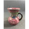 Image 2 : 3 Pitcher Jugs - 6"H Dresden Floral, 6.5" H Pink Maling England & 7.5"H Unmarked Grape Leaf