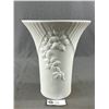 Image 2 : 2 Beautiful Vintage Vases - 11" H Beige/Green Made In England Stamped 702-2 & 10" White Stamped Kais