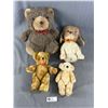 Image 1 : Vintage Stuffies - Chad Valley Co Ltd (Queen's Toy Makers) Dog, Regular Teddy Bear & 2 Small Jointed