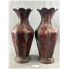 Image 1 : Beautiful Pair Of 18.5" H Decorative Pressed Tin Vases