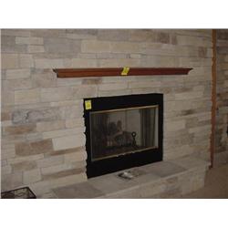 6 ft Cherry Mantel w/ 79 Sg Ft Weathered Edge/Fon Du Lac Stone
