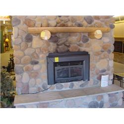 Log Mantel and 81 Sg FtRiverrock and 5-Hearth Stones