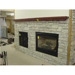 32 Sg Ft Real Stone and 10 1/2 Ft Oak Mantel