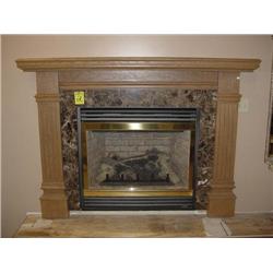 Lennox EDV4035 Fireplace w/ Marble Surround & Oak Mantel