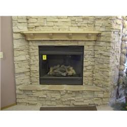 Lennox MPD4035CNM Fireplace w/ Maple Mantel & Stone Fast Stak Nema