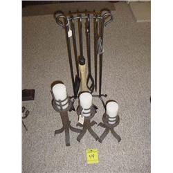Fireplace tools and Candle set