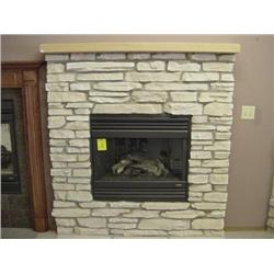 Lennox MPD3530 Fireplace w/Oak Mantel & Stone country ledge and Hearth Stones