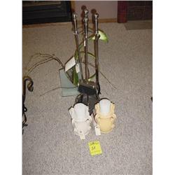 Fireplace set, Candles & Decorations