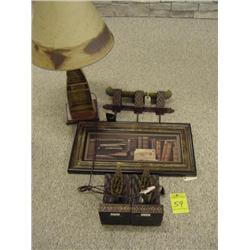 Canoe Bookens,Coat hook, Lamp and Picture