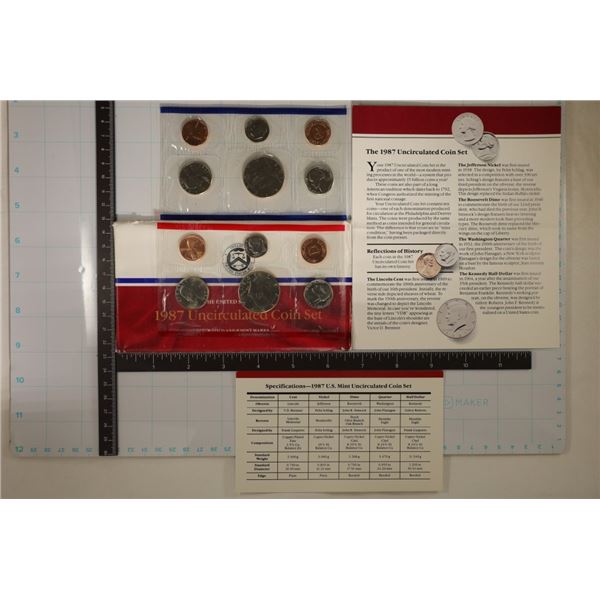 1987 US MINT SET (UNC) P/D (WITH ENVELOPE)