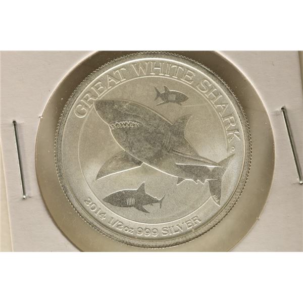2014 AUSTRALIA SILVER 50 CENT GREAT WHITE SHARK