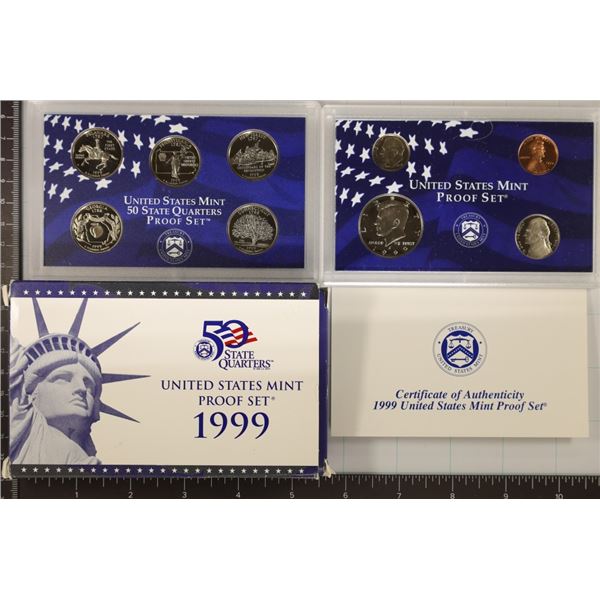 1999 US PROOF SET (WITH BOX) & WITH CERTIFICATE