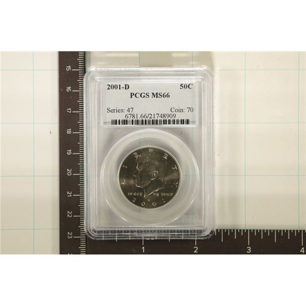 2001-D KENNEDY HALF DOLLAR PCGS MS66
