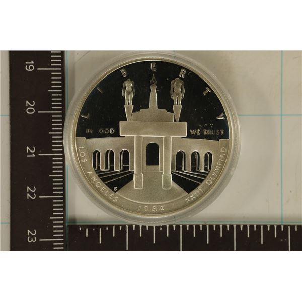 1984-S US PROOF SILVER "OLYMPIAD" DOLLAR IN HARD