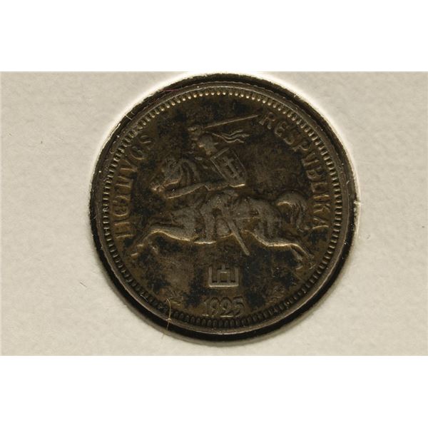 1925 LITHUANIA SILVER 1 LITAS .0434 OZ. ASW
