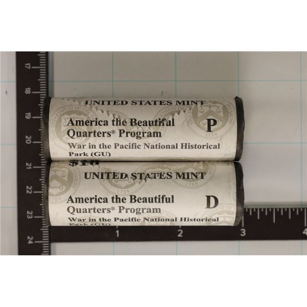 2019-P&D SOLID DATE $10 ROLLS OF BU "WAR IN THE