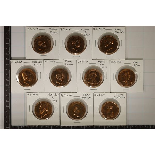 10 US PRESIDENTIAL MINT MEDALS: JOHNSON, GRANT,
