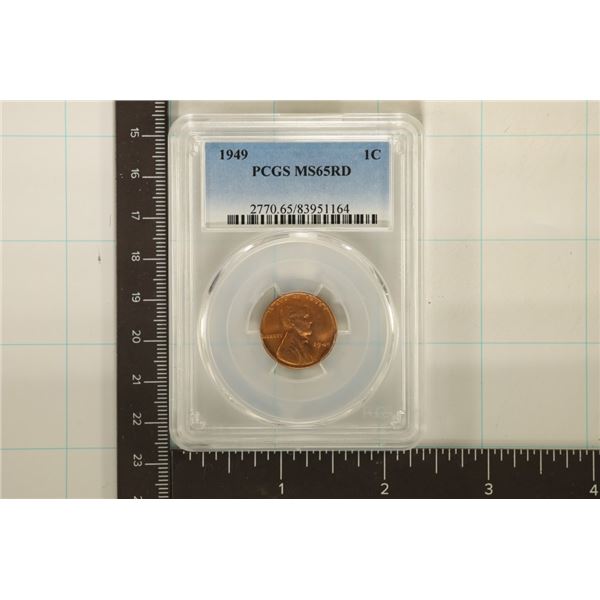 1949 LINCOLN WHEAT CENT PCGS MS65RD