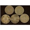 1934, 1940, 2-1942 & 1943 FIJI SILVER 6 PENCE .336
