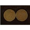 1838 & 1851 US LARGE CENTS. DAMAGED