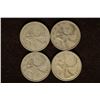 1938, 44, 45 & 1958 CANADA SILVER 25 CENT COINS