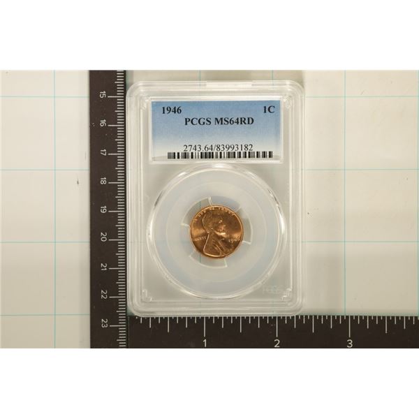 1946 LINCOLN WHEAT CENT PCGS MS64RD