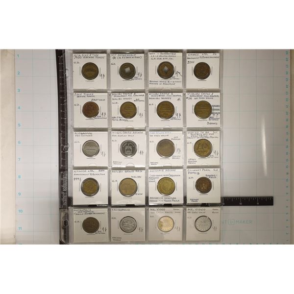20 ARCADE TOKENS: MALIBU CASTLE, IDLE TIMES,