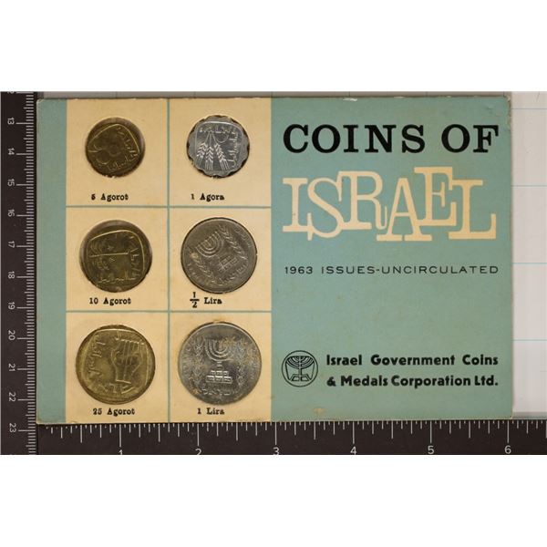 1963 COINS OF ISRAEL UNC 6 COIN SET