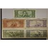 Image 2 : NICE SET OF 5-BRASIL BILLS: 10, 20, 50, 200 (CU) &