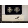 Image 2 : 1987 FRANCE SILVER PIEDFORT 2 COINS SET: PF & BU