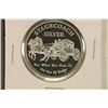 Image 1 : 1 TROY OZ .999 FINE SILVER PROOF ROUND STAGECOACH